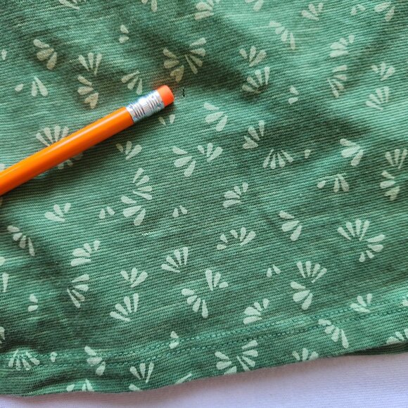 Toad&Co Cue Green Faux Wrap Dress Short Sleeve Floral Print Tencel Organic Cute - Picture 6 of 7